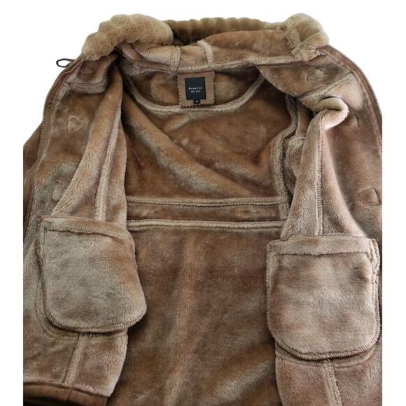 Braetan Faux Suede Faux Fur Toggle Coat – Hooded Retro Y2K Winter Jacket Medium - Picture 5 of 5